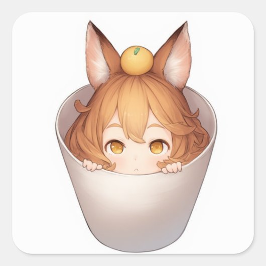 Weiche Friedliche Kunst Quadratischer Aufkleber (Vorderseite)