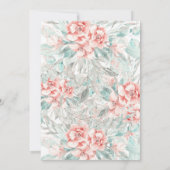 Weiche Frühlingsblütengrün Elegante Hochzeit Einladung (Rückseite)