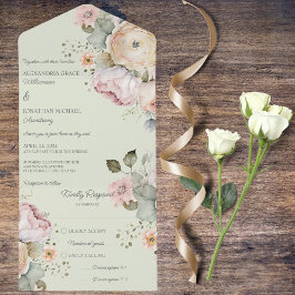 Weiche Frühlingsfarben All In One Einladung