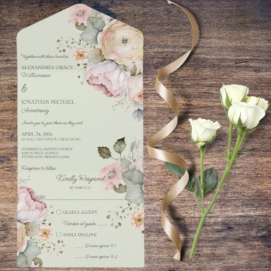 Weiche Frühlingsfarben All In One Einladung