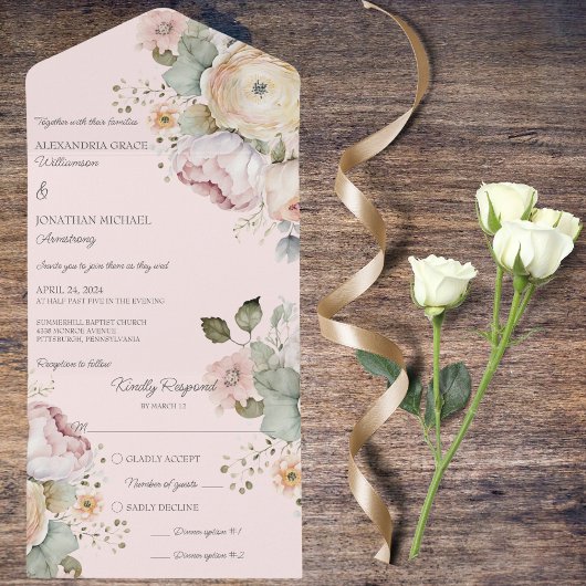 Weiche Frühlingsfarben All In One Einladung