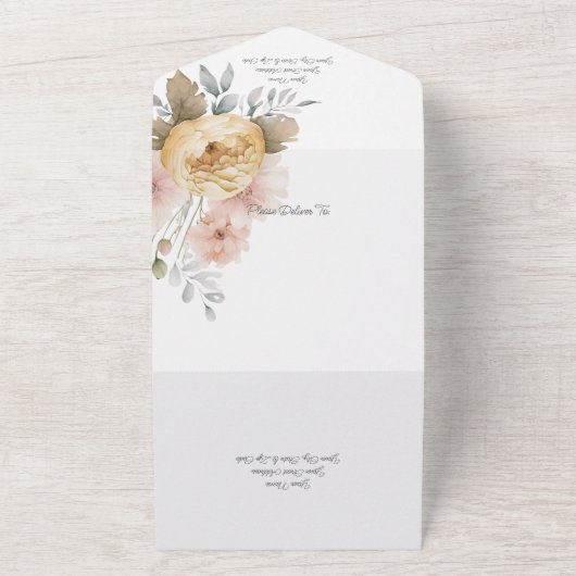 Weiche Frühlingsfarben All In One Einladung (Außenbereich)