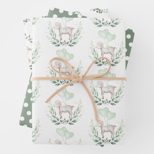 Weiche Frühlingsmammbrühe Grüne Eukalyptus Wreath Geschenkpapier Set (Beispiel)