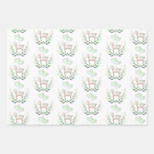 Weiche Frühlingsmammbrühe Grüne Eukalyptus Wreath Geschenkpapier Set (Vorderseite)