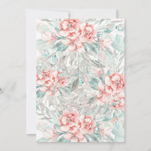 Weiche Frühlingssommer Blumengrün Brautparty Einladung (Rückseite)