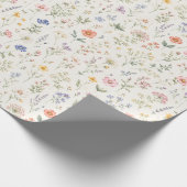 Weiche Frühlingswiesenblumen blühen Geschenkpapier (Ecke)