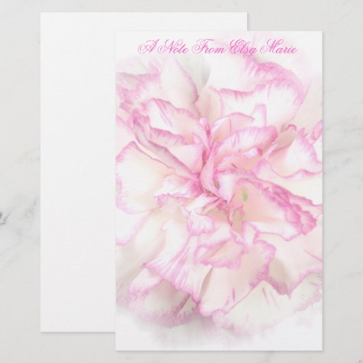 Weiche Gartennelke stationär Briefpapier (Vorne/Hinten)