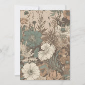 Weiche gedämpfte Erdtöne Wildblumen Hochzeit Save The Date (Rückseite)