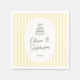 Weiche gelb gestreifte elegante Hochzeitsserviette Serviette