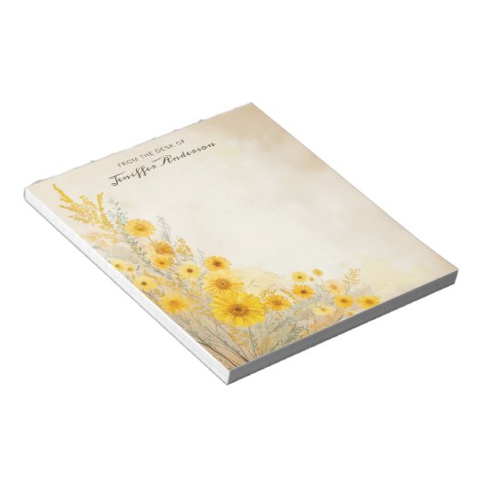 Weiche gelbe Blumen Vintag Notizblock (angewinkelt)
