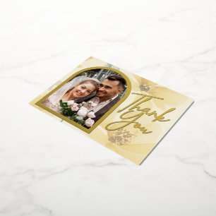 Weiche gelbe Blütenfolie Hochzeit Danke Karte