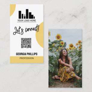 Weiche gelbe Formen QR-Foto und Ihr Logo Visitenkarte