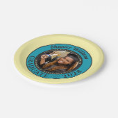 Weiche Gelbe Foto Moderne Abschlussfeier Pappteller (Schrägansicht)