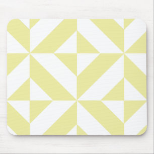 Weiche gelbe geometrische Art Deco Mousepad