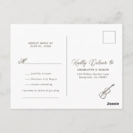 Weiche gelbe gestreifte skurrile RSVP-Postkarte Postkarte
