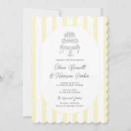 Weiche gelbe gestreifte wunderliche Hochzeitseinla Einladung