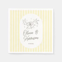 Weiche gelbe gestreifte wunderliche Hochzeitsservi Serviette