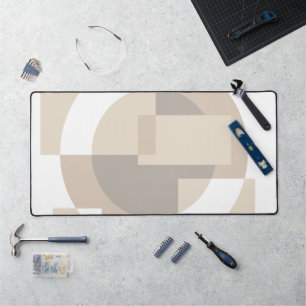 Weiche geometrische Blöcke – Beige neutrale Geomet Schreibtischunterlage