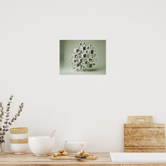 Weiche glänzende Wellen - Minimalistische Abstrakt Poster (Küche)