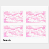 Weiche glückliche Rose bewölkt Dekor Rechteckiger Aufkleber (Blatt)