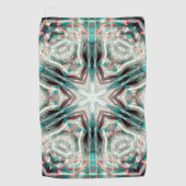 Weiche Glühen auf blauem Sand, Kaleidoskop-Stern Golfhandtuch (Vorderseite)