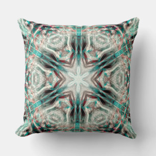 Weiche Glühen auf blauem Sand, Kaleidoskop-Stern Kissen