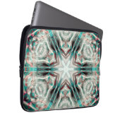 Weiche Glühen auf blauem Sand, Kaleidoskop-Stern Laptopschutzhülle (Vorne Rechts)