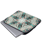 Weiche Glühen auf blauem Sand, Kaleidoskop-Stern Laptopschutzhülle (Vorne Knopf)