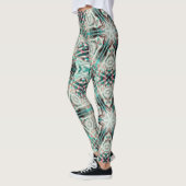 Weiche Glühen auf blauem Sand, Kaleidoskop-Stern Leggings (Links)