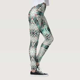 Weiche Glühen auf blauem Sand, Kaleidoskop-Stern Leggings