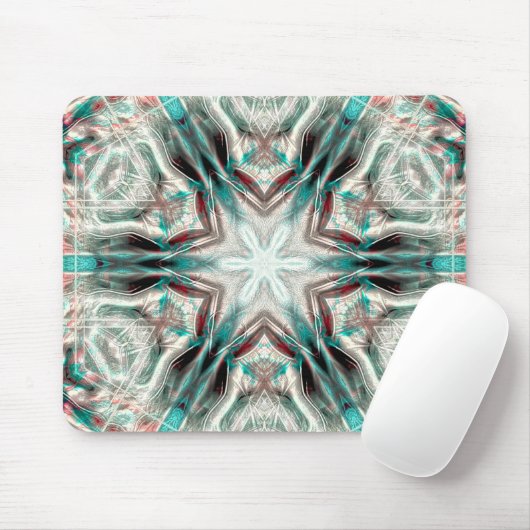 Weiche Glühen auf blauem Sand, Kaleidoskop-Stern Mousepad (Mit Mouse)