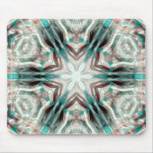 Weiche Glühen auf blauem Sand, Kaleidoskop-Stern Mousepad (Vorne)