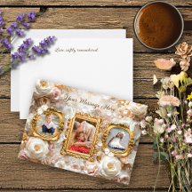 Weiche Gold Barock Blumen Bilderrahmen Collage