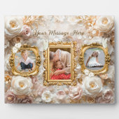 Weiche Gold Barock Blumen Bilderrahmen Collage Fotoplatte (Vorderseite)