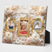 Weiche Gold Barock Blumen Bilderrahmen Collage Fotoplatte (Seite)