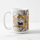 Weiche Gold Barock Blumen Bilderrahmen Collage Kaffeetasse (Links)