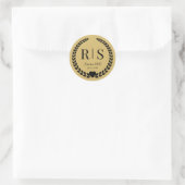 Weiche goldene Hochzeitsmonogramm-Initialen Runder Aufkleber (Tasche)