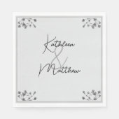 Weiche, graue Blumenzwiebelblume Serviette (Vorderseite)