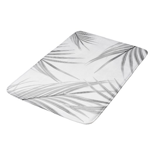 Weiche graue Palmen Blätter Dream #1 #tropical #de Badematte (Schrägansicht)