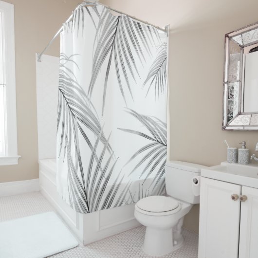 Weiche graue Palmen Blätter Dream #1 #tropical #de Duschvorhang (Beispiel)