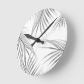 Weiche graue Palmen Blätter Dream #1 #tropical #de Runde Wanduhr (Winkel)