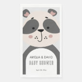 Weiche graue Panda neutrale Babyshower-Tischdeko Serviette (Vorderseite)