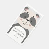 Weiche graue Panda neutrale Babyshower-Tischdeko Serviette (Ecke)
