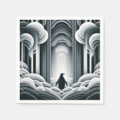 Weiche graue Pinguinarme im Art Déco Serviette (Vorderseite)