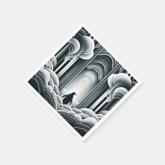 Weiche graue Pinguinarme im Art Déco Serviette (Ecke)