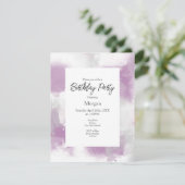 Weiche, graue und weiße Abstrakte Pinselstriche Einladung (Stehend Vorderseite)