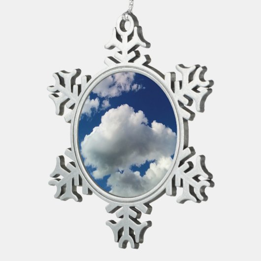 Weiche große Wolke Schneeflocken Zinn-Ornament (Rechts)