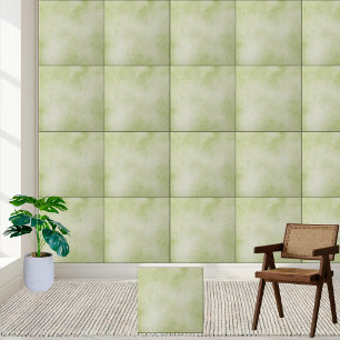 Weiche grüne Aquarellfarbe Keramik Tile Fliese