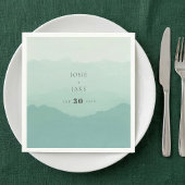 Weiche grüne Berge Hochzeitslippe Serviette