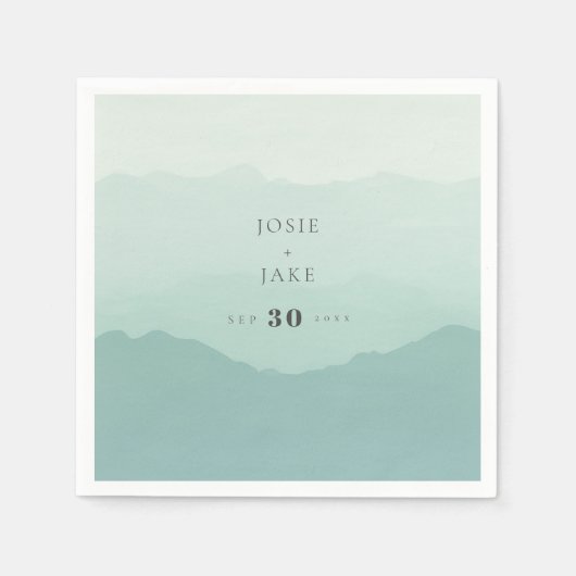 Weiche grüne Berge Hochzeitslippe Serviette (Vorderseite)